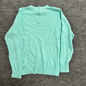 Melville Sweater Womens Size 40 Mint Green Knit Back Zip Long Sleeve USA Made